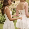 Elara Weißes Minikleid mit Broderie Anglais Elara Weißes Minikleid mit Broderie Anglais