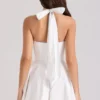 Eleanor Weißer Playsuit aus Baumwolle mit Neckholder Eleanor Weißer Playsuit aus Baumwolle mit Neckholder