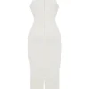 Eleanora – Elfenbeinfarbenes Maxikleid mit tiefem Ausschnitt