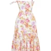 Elia Elfenbeinfarbenes Midi-Sommerkleid mit Blumenmuster Elia Elfenbeinfarbenes Midi-Sommerkleid mit Blumenmuster