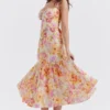 Elia Elfenbeinfarbenes Midi-Sommerkleid mit Blumenmuster Elia Elfenbeinfarbenes Midi-Sommerkleid mit Blumenmuster