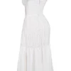 Elia Weißes Midi-Sommerkleid mit Broderie Anglaise Elia Weißes Midi-Sommerkleid mit Broderie Anglaise