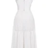 Elia Weißes Midi-Sommerkleid mit Broderie Anglaise Elia Weißes Midi-Sommerkleid mit Broderie Anglaise