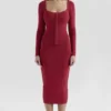 Eliane Roter figurbetonter Midirock Eliane Roter figurbetonter Midirock