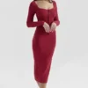 Eliane Roter figurbetonter Midirock Eliane Roter figurbetonter Midirock