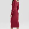 Eliane Roter figurbetonter Midirock Eliane Roter figurbetonter Midirock