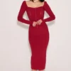 Eliane Roter figurbetonter Midirock Eliane Roter figurbetonter Midirock