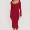 Eliane Roter figurbetonter Midirock Eliane Roter figurbetonter Midirock