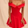 Elida Scarlet schulterfreies Minikleid