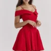 Elida Scarlet schulterfreies Minikleid