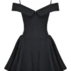 Elida Schwarzes schulterfreies Minikleid