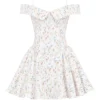 Elida Weißes Korsetts-Mini-Kleid mit Blumenprint Elida Weißes Korsetts-Mini-Kleid mit Blumenprint