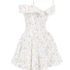 Elida Weißes Korsetts-Mini-Kleid mit Blumenprint Elida Weißes Korsetts-Mini-Kleid mit Blumenprint