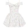 Elida Weißes Korsetts-Mini-Kleid mit Blumenprint Elida Weißes Korsetts-Mini-Kleid mit Blumenprint