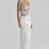 Eliette – Weißes Maxikleid aus verzierter Spitze und Satin Eliette – Weißes Maxikleid aus verzierter Spitze und Satin