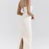Elinor Cremefarbenes Midi-Kleid mit Rüschen und Spitze Elinor Cremefarbenes Midi-Kleid mit Rüschen und Spitze