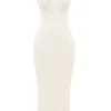 Elinor Cremefarbenes Midi-Kleid mit Rüschen und Spitze Elinor Cremefarbenes Midi-Kleid mit Rüschen und Spitze