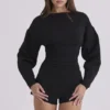 Elisetta Schwarzer Playsuit aus Crêpe Elisetta Schwarzer Playsuit aus Crêpe