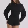 Elisetta Schwarzer Playsuit aus Crêpe Elisetta Schwarzer Playsuit aus Crêpe