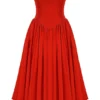 Elizabeth Italian Tomato – trägerloses Midi-Sommerkleid Elizabeth Italian Tomato – trägerloses Midi-Sommerkleid