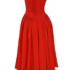 Elizabeth Italian Tomato – trägerloses Midi-Sommerkleid Elizabeth Italian Tomato – trägerloses Midi-Sommerkleid