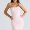 Ella Ballerina Pink gerafftes Stretch-Mesh-Minikleid