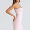 Ella Ballerina Pink gerafftes Stretch-Mesh-Minikleid