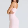 Ella Ballerina Pink gerafftes Stretch-Mesh-Minikleid