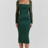 Ellica smaragdgrünes Midikleid