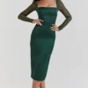 Ellica smaragdgrünes Midikleid