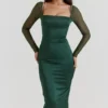Ellica smaragdgrünes Midikleid