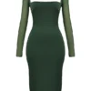 Ellica smaragdgrünes Midikleid