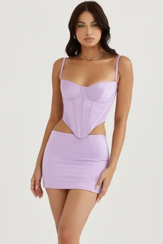 Elodie Orchid Satin-Minirock