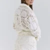 Eman Weiße Baumwoll-Shorts mit Broderie Anglaise Eman Weiße Baumwoll-Shorts mit Broderie Anglaise