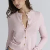 Emblem Pink Kaschmir-Woll-Strickjacke