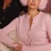 Emblem Pink Kaschmir-Woll-Strickjacke