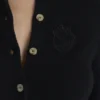 Emblem Schwarze Strickjacke aus Kaschmir und Wolle Emblem Schwarze Strickjacke aus Kaschmir und Wolle