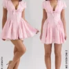 Emiliana Rosa Mini-Kleid aus Baumwolle mit Vichy-Karomuster Emiliana Rosa Mini-Kleid aus Baumwolle mit Vichy-Karomuster