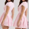 Emiliana Rosa Mini-Kleid aus Baumwolle mit Vichy-Karomuster Emiliana Rosa Mini-Kleid aus Baumwolle mit Vichy-Karomuster