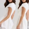 Emiliana Weißes Minikleid aus Stretch-Baumwolle Emiliana Weißes Minikleid aus Stretch-Baumwolle