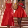 Adabella Italienisches Tomaten-Baumwoll-Halter-Sommerkleid Adabella Italienisches Tomaten-Baumwoll-Halter-Sommerkleid