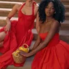 Adabella Italienisches Tomaten-Baumwoll-Halter-Sommerkleid Adabella Italienisches Tomaten-Baumwoll-Halter-Sommerkleid