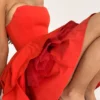 Emmanuela Italian Tomato trägerloses Plissee-Minikleid Emmanuela Italian Tomato trägerloses Plissee-Minikleid