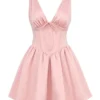 Emmeliette Mini-Kleid aus puderrosa Satin