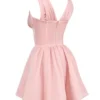Emmeliette Mini-Kleid aus puderrosa Satin