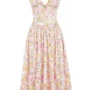 Emmelina Rosa Korsett-Sommerkleid aus Baumwolle mit Wiesenprint Emmelina Rosa Korsett-Sommerkleid aus Baumwolle mit Wiesenprint