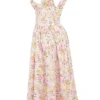 Emmelina Rosa Korsett-Sommerkleid aus Baumwolle mit Wiesenprint Emmelina Rosa Korsett-Sommerkleid aus Baumwolle mit Wiesenprint