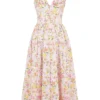 Emmelina Rosa Korsett-Sommerkleid aus Baumwolle mit Wiesenprint Emmelina Rosa Korsett-Sommerkleid aus Baumwolle mit Wiesenprint