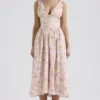 Emmelina Rosa Korsett-Sommerkleid aus Baumwolle mit Wiesenprint Emmelina Rosa Korsett-Sommerkleid aus Baumwolle mit Wiesenprint