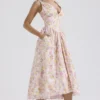 Emmelina Rosa Korsett-Sommerkleid aus Baumwolle mit Wiesenprint Emmelina Rosa Korsett-Sommerkleid aus Baumwolle mit Wiesenprint
